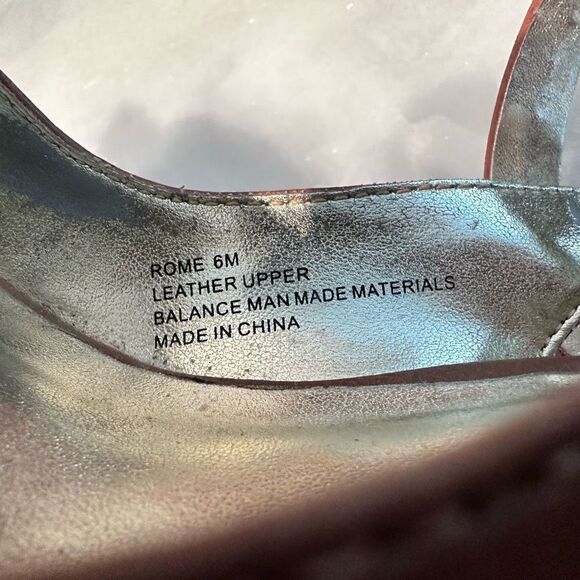 Audrey Brooke Women's Rome Tan Leather Cork Wedge Platform Sandals Size 6M - Picture 7 of 7